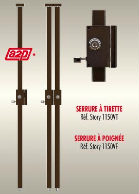 Serrure 3 points verticale Story 1150 MUEL pour porte 1 ou 2 vantaux